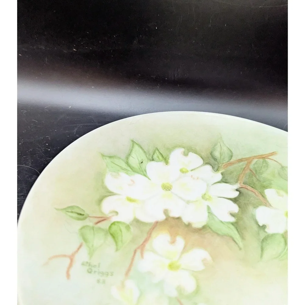 Set/2 Vintage Hand Painted Floral Flower 10